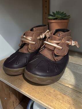 Sperry Kids Icestorm Crib Boot Brown and Tan Duck Boots with Memory Foam